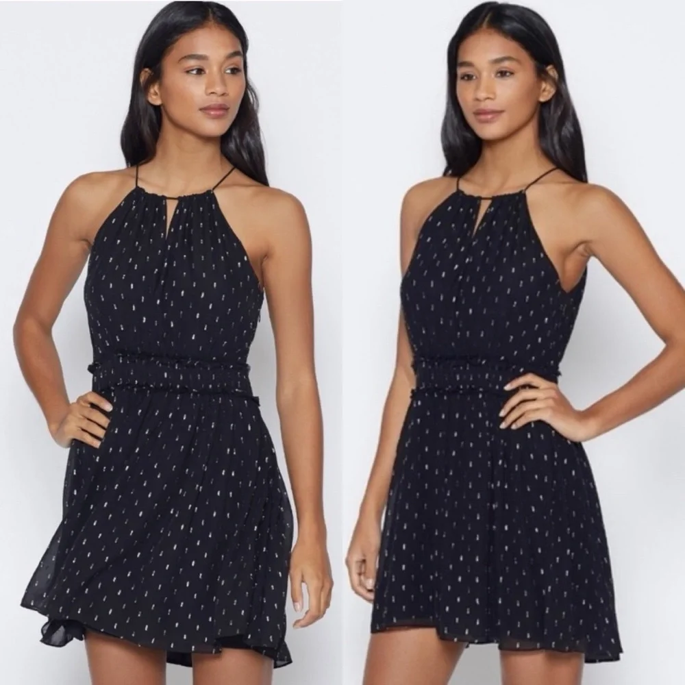 Joie Althia Metallic Embroidered Silk Dress - Picture 1 of 16